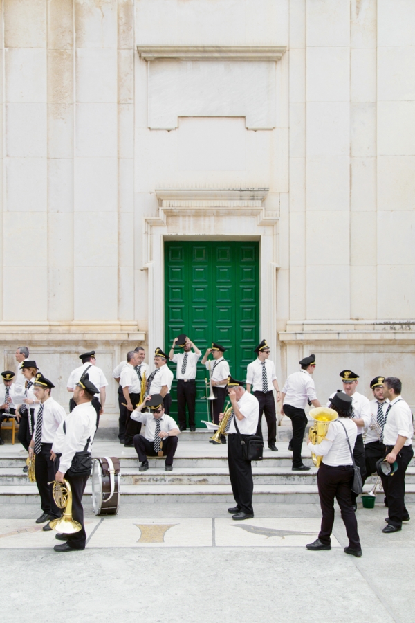 A group of people walking on steps