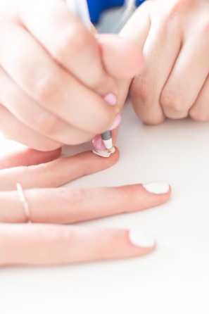 Someone painting their nails