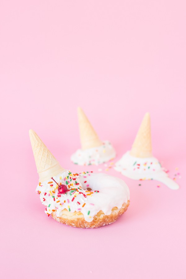 Donuts with ice cream cones