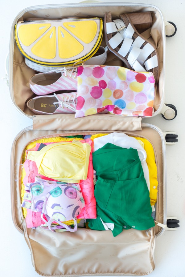 Suitcase with clothes in it