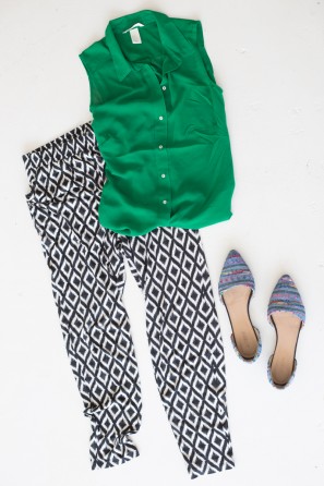 Green shirt and pants