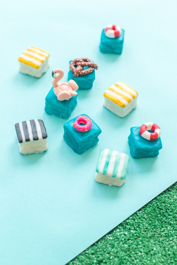 Mini pool decor cakes