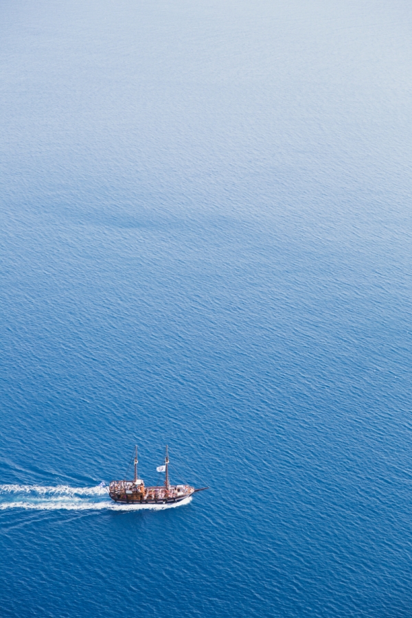 A boat on the sea