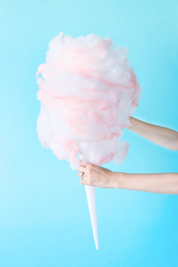 Someone holding fake cotton candy