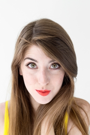 A woman looking at the camera