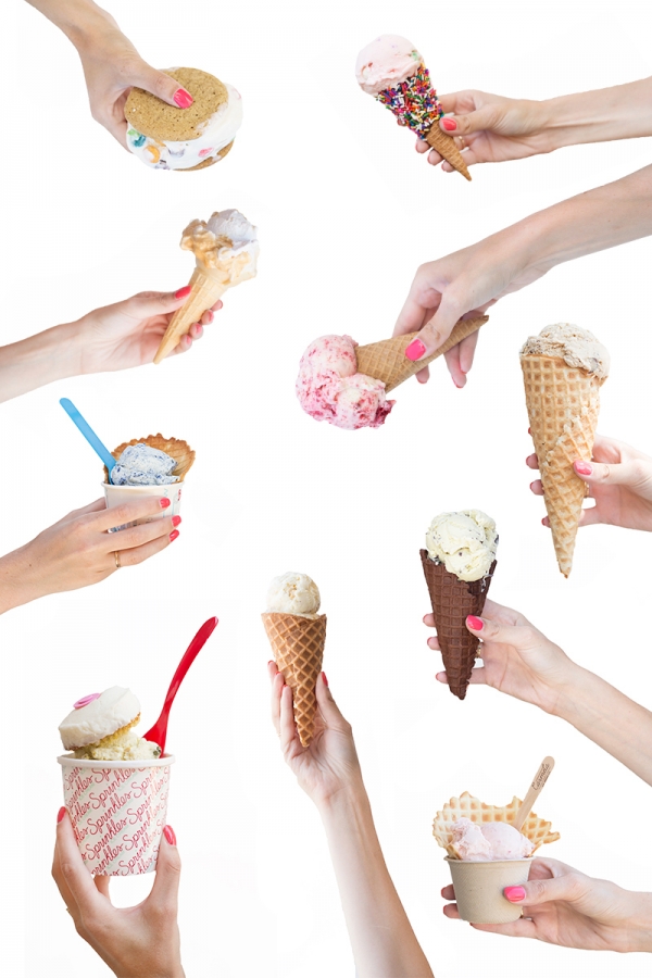 People holding ice cream