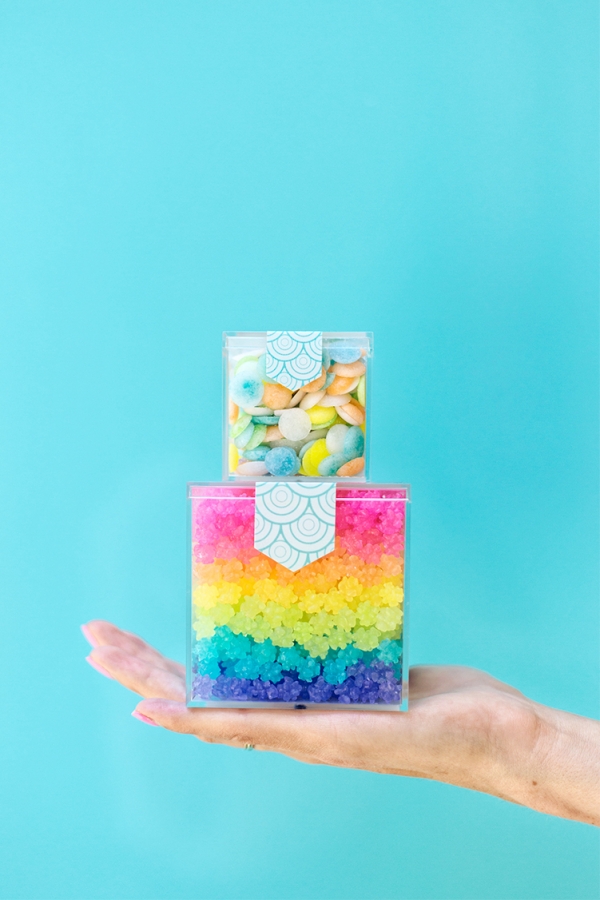 A woman holding a box of candy
