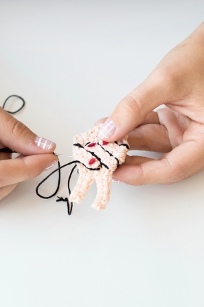 Someone sewing something