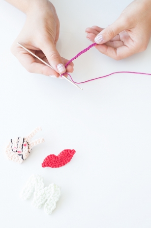 Someone crocheting something 