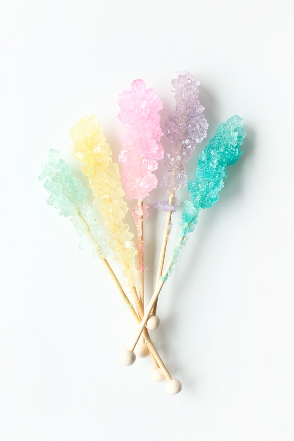 Rock candy on sticks
