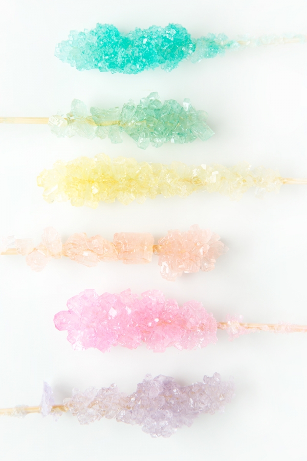 Rock candy on sticks