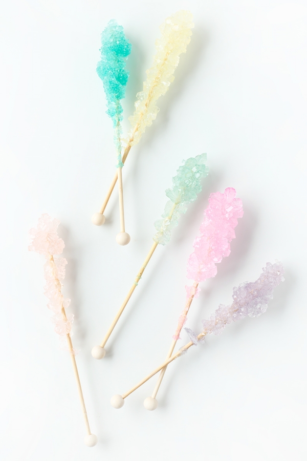 Rock candy on sticks