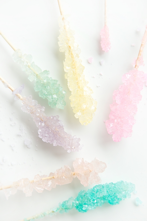 Rock candy on sticks