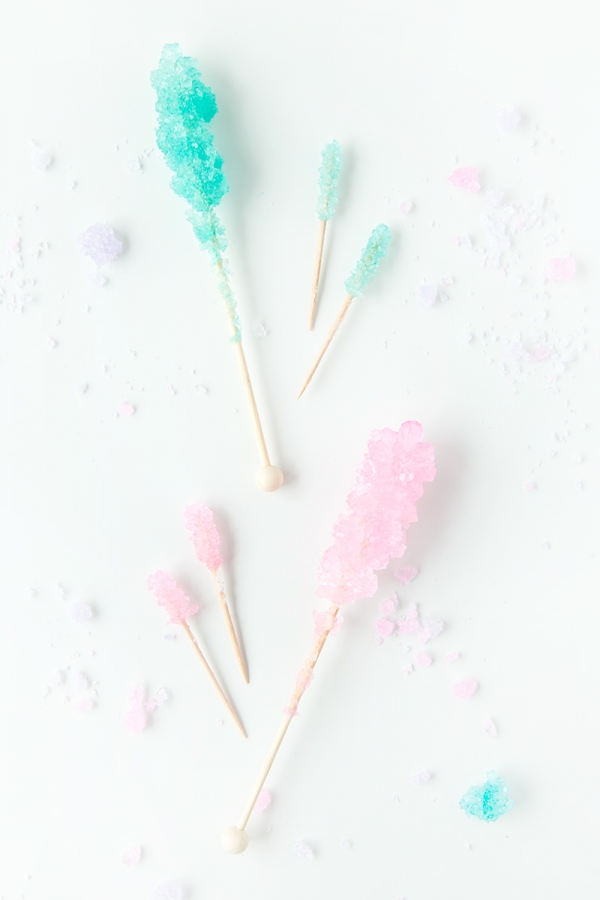 Rock candy on sticks