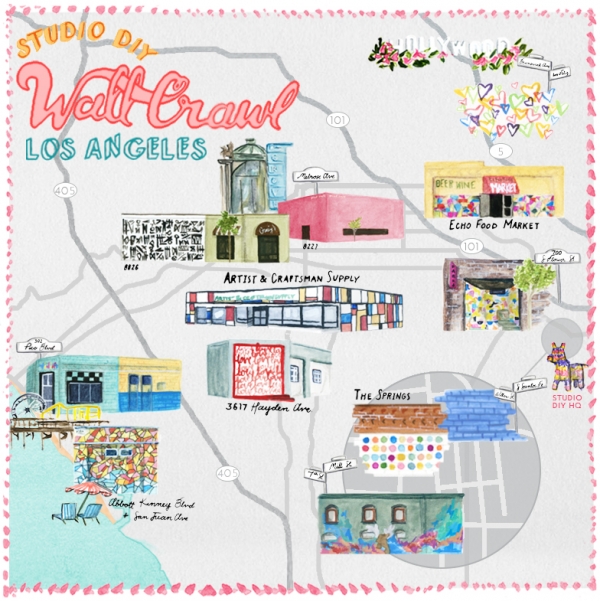 A graphic wall crawl of LA