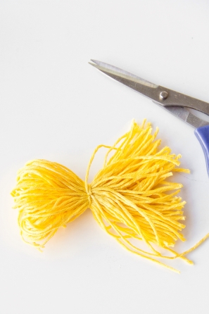 Yellow yarn tied up
