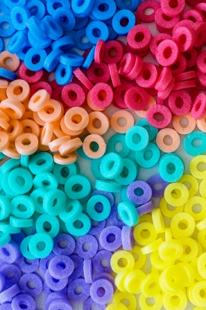 Colorful plastic rings