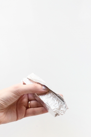Someone holding foil