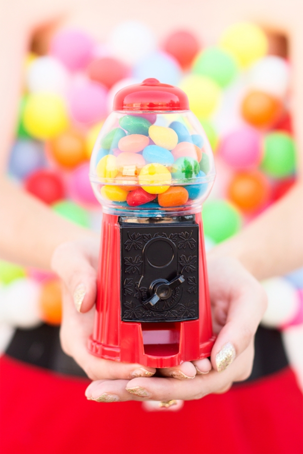 A toy bubblegum machine