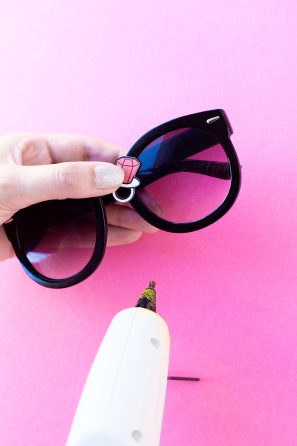 Sunglasses and glue gun