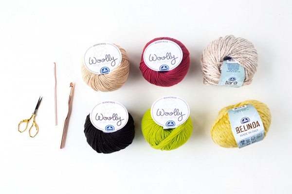 Yarn with labels on it