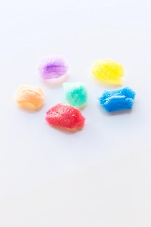 Colorful styrofoam pieces