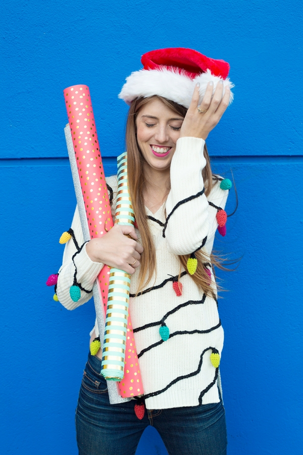 Someone holding wrapping paper