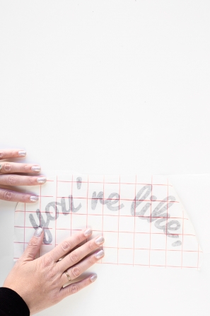 Cursive letters on a paper