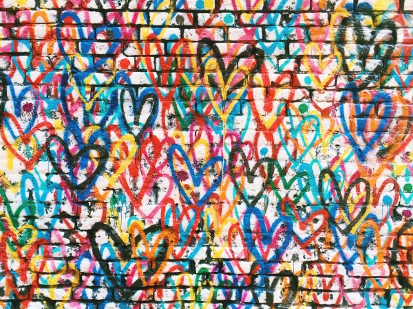 Heart mural wall