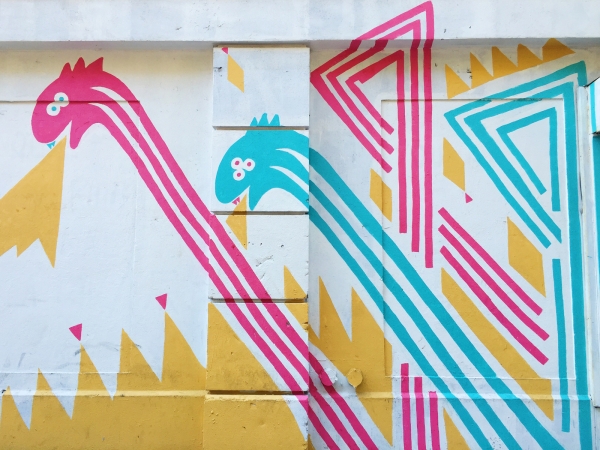 A colorful mural