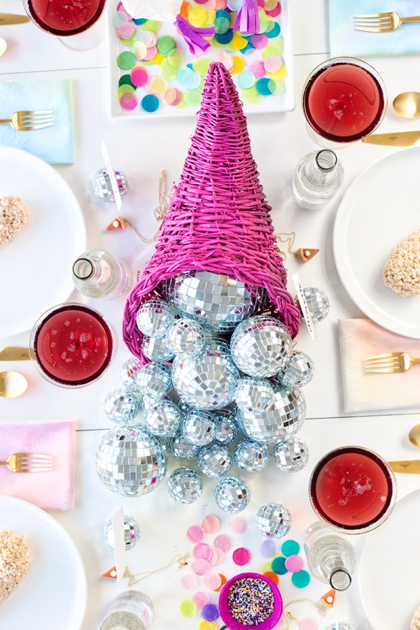 DIY Disco Ball Cornucopia | studiodiy.mom