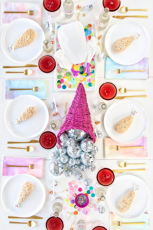 Thanksgiving dinner and disco balls