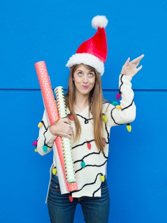 DIY Christmas Lights Sweater