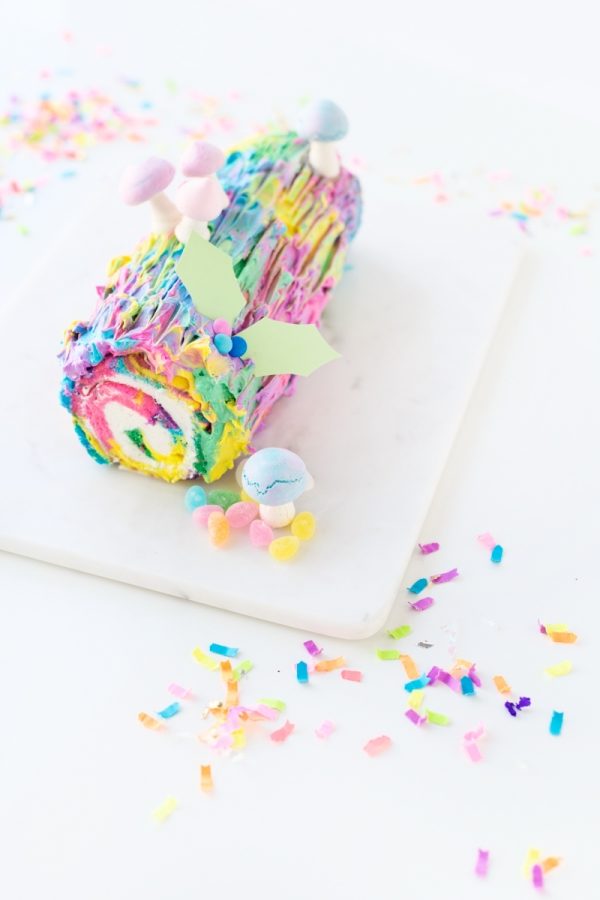 A colorful yule log