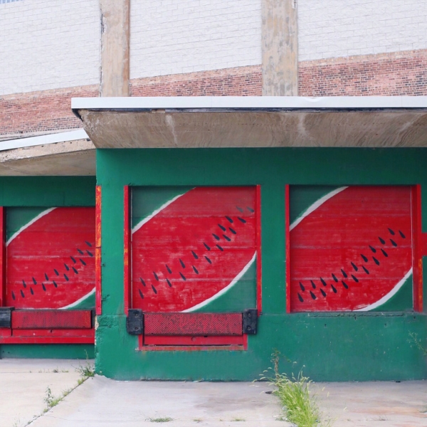 Green and red wall