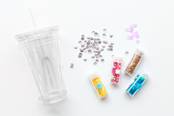 A cup and glitter