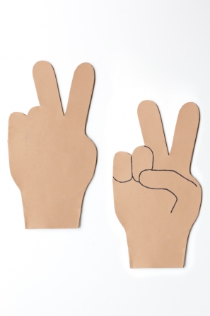 Cardboard shaped as an emoji