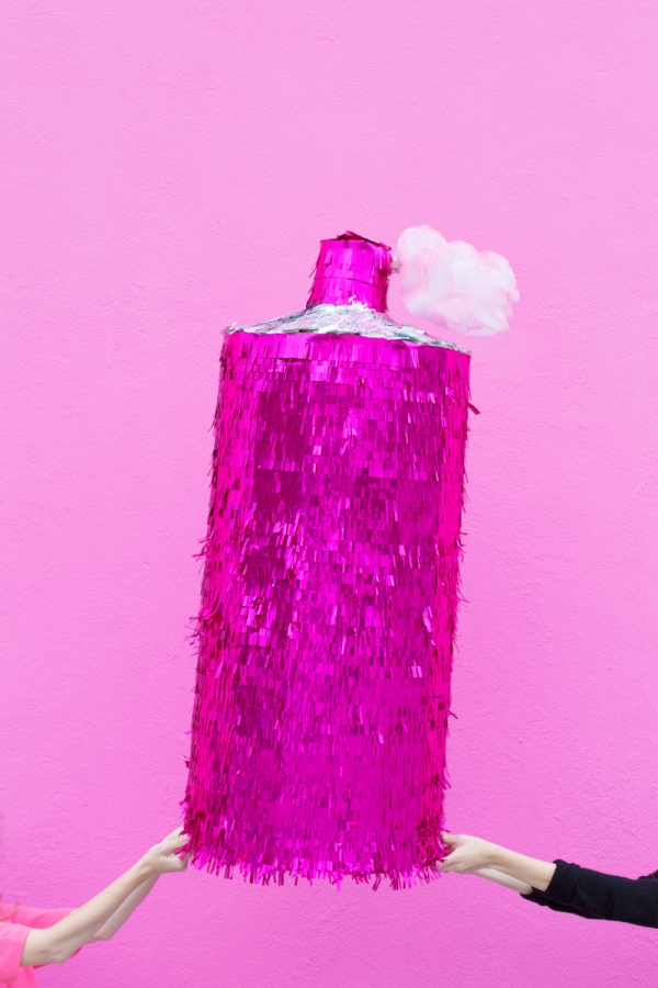 Pink hairspray pinata