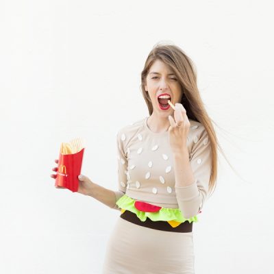 A Review of 2015 + What to Expect in 2016! A woman wearing a hamburger costume