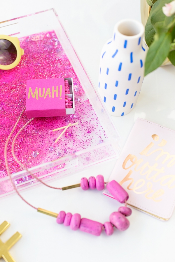 Pink craft materials