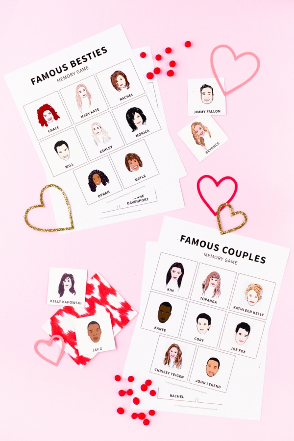 Famous Besties + Couples Memory Game (Free Printable!) | studiodiy.mom