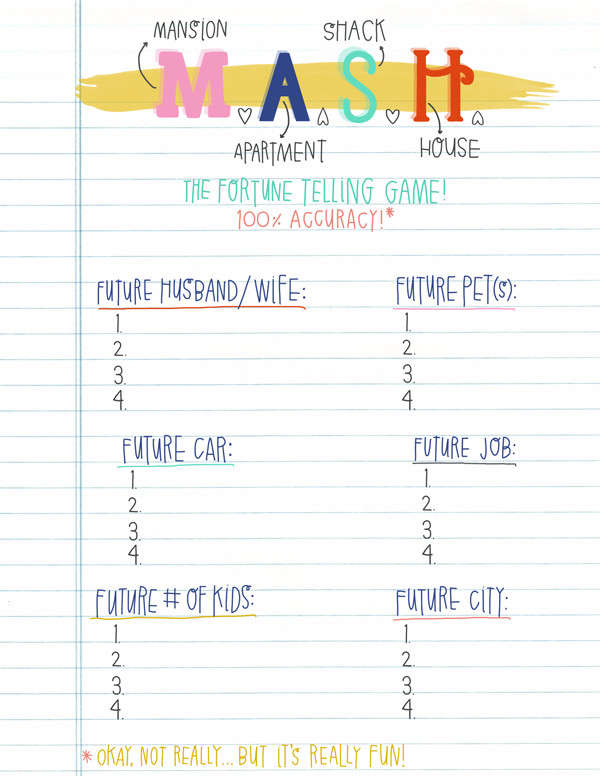 MASH Printable | studiodiy.mom