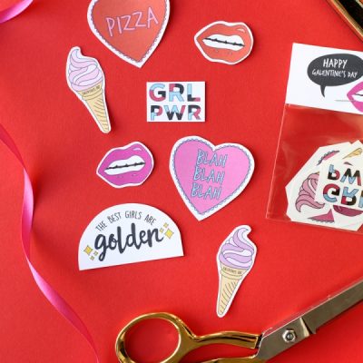 Free Printable Galentine's Day Tattoos Valentines stickers