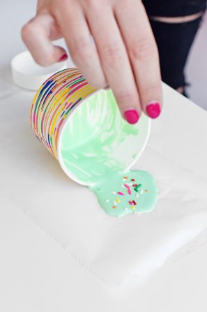 A cup with ice cream in it