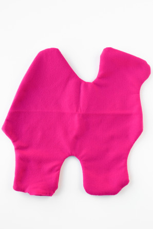 Pink fabric in the shape of a camel