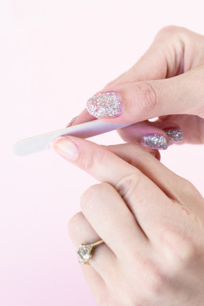 Someone painting their nails