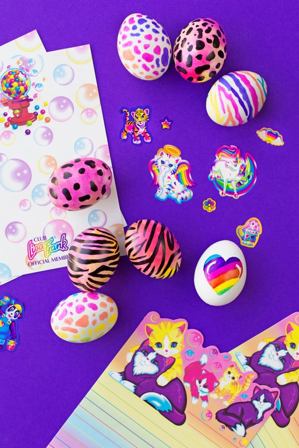 Colorful easter eggs with animal prints