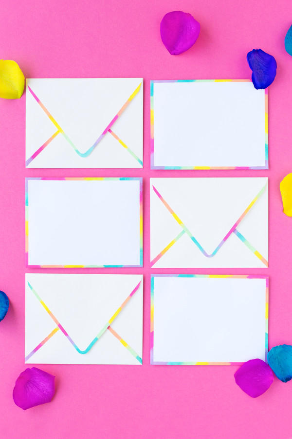 Envelopes with colorful borders