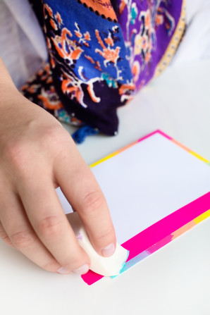 Someone holding a card