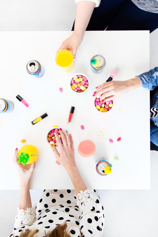 People holding candy